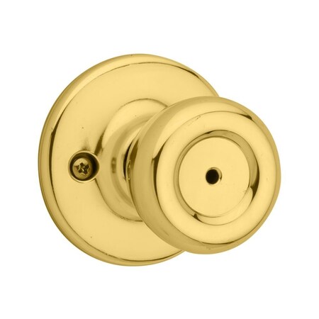 Tylo Knob Privacy Door Lock With New Chassis With RCAL Latch And RCS Strike Bright Brass Finish